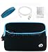Amazon Kindle 2 Sleeves Kindle 2 Black with Blue Carrying Case Sleeves + Wisdom*Courage Wristband + Screen Protector + White Color Data Cable for Kindle 2