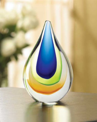 Best Price Art Glass Colored Decorative Table Top Teardrop Decor