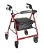 Drive Medical Aluminum Rollator with Fold Up and Removable Back Support, Padded Seat, 6