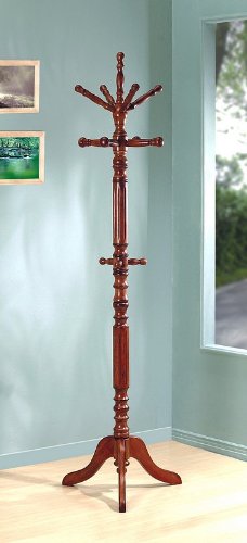Coat rack with Spining Top Portion in a Tobacco Finish Image Coat rack with Spining Top Portion in a Tobacco Finish