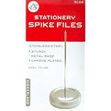 5, Stationery, Spike File, Kits, each, is, about, 6" Tall x 3" Acrost, Base, for, Organizing, Paid Receipts, Tickets, Coupons, and, More, Each, Kikkerland Stationer Spike File, is, about 6" Tall, Stainless Steel, Spike, about 3" Acrost, the, Chrome Plated, Sturdy Metal Base,