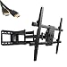 VideoSecu Large Heavy Duty Tilt and Swivel Cantilever Retractable TV Wall Mount Dual Arm for Flat Panel TVs Extension 25 inch with Free 7 FT HDMI Cable M09