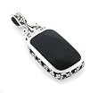 Sterling Silver Reversible Black Onyx and Mother of Pearl Slide Pendant