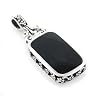 Sterling Silver Reversible Black Onyx and Mother of Pearl Slide Pendant
