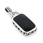 Sterling Silver Reversible Black Onyx MOP Slide Pendant