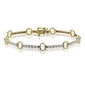10k Yellow Gold Diamond Bracelet (7 8 cttw, J-K Color, I2-I3 Clarity) by