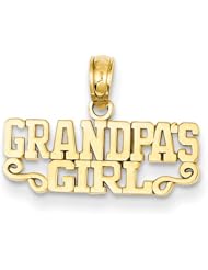 14k Yellow Gold Grandpas Girl Pendant. Metal Wt- 0.93g