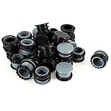 uxcell パネル･ホール・プラグ　押しボタンスイッチ　15ブラック + 15グレー　プラスチック　30個入り