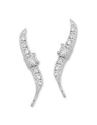The Ear Pin Cubic Zirconias Sterling Silver Classic Cluster Earrings