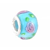 Pandora Style Charm Bead (Z82) Murano Style / Lampwork Glass (14mm x 10mm) (fits Troll too)
