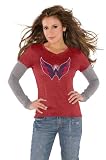 Washington Capitals Red Women's Primary Logo Tri Blend Long Sleeve Layered T-Shirt- by Alyssa Milano