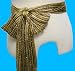 Gold Brown White Taupe Metallic Skinny Scarf Belt Wrap Image #1