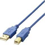ELECOM USB2.0�P�[�u�� 3.0m �u���[ USB2-30BU