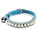 BingPet BA3003 Soft Velvet Safe Cat Necklace Collar Adjustable Pearl & Crystal With Bells