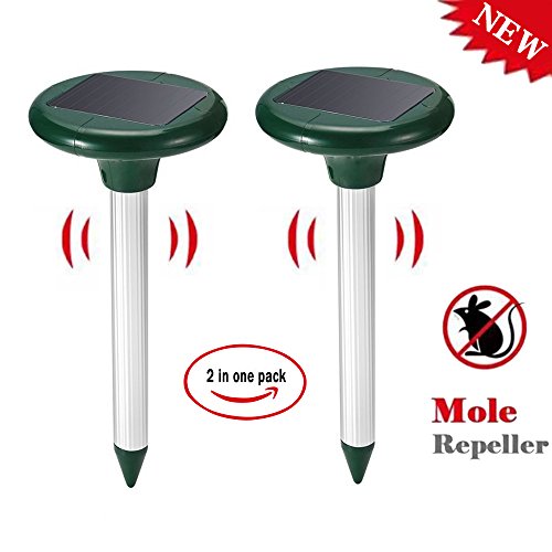 Mole Repeller Ultrasonic Solar Powered Repel Voles Gopher Mice Rats Rodent for Lawn Garden Yards (Pack of 2) Mole Repeller Ultrasonic Solar Powered Repel Voles Gopher Mice Rats Rodent for Lawn Garden Yards (Pack of 2)