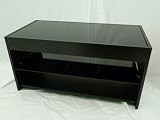 Black Wood & Glass Tv Stand