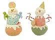 Set of 2 Glittery Pastel Plush Candy Christmas Snowmen 10"