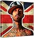 Travis Barker - Pop Art Print (Multicolour; Grungy Union Jack Background) 30 x 30 x 2 cm Medium Squa