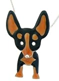 Black & Tan Chihuahua Dog w/ Swinging Legs Pendant Necklace