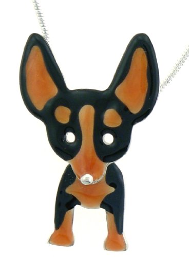 Black & Tan Chihuahua Dog w/ Swinging Legs Pendant Necklace