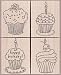 Birthday Cupcakes - Rubber Stamps