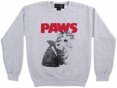 Alex And Chloe Women's Paws Sweatshirt Large Heather Grey /Red