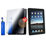 Black Silicone Skin Case + 2 pcs 9.7'' Mirror Screen Protectors for Apple iPad Tablet 16GB / 32GB / 64GB