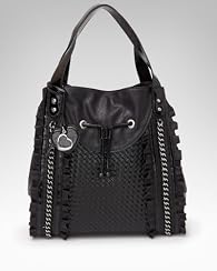 Woven Ruffle Tote