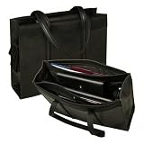 SAM32039 - Ladies Tote,Leather,Zipper Pockets,15-1/2x9-1/4x11,Black
