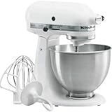 KitchenAid K45SS Classic 250-Watt 4-1/2-Quart Stand Mixer, White
