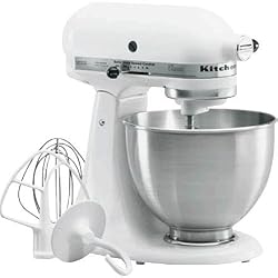 KitchenAid K45SS Classic 250-Watt 4-1/2-Quart Stand Mixer, White