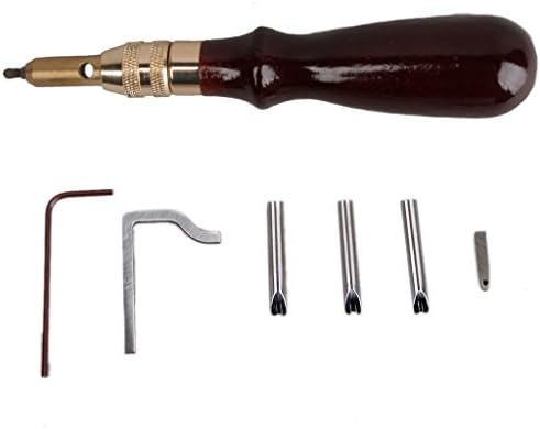 5 in 1 DIY Leathercraft Adjustable Pro Stitching Groover Crease Leather Tools