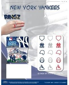 Forever Collectibles MLB New York Yankees Logo Band Ringz + Free "Forever Carabina" To Carry Your Yankees Ringz!!!