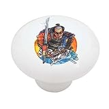 Japanese Samurai Decorative High Gloss Ceramic Drawer Knob