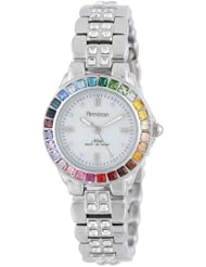 Armitron Womens 75/3689MPSVRB Multi-Color Swarovski Crystal Accented Silver-Tone Bracelet Watch