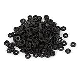 Uxcell　六角ナット　炭素鋼　63g　ブラック　2mm　5mm　六角フルナット　メススレッド