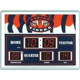 Auburn Tigers NCAA Scoreboard Clock and Thermometer (8.25x12.25)