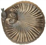 Ceramic Shell Bird Bath / Bronze