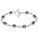 Sterling Silver Oval Cut Amethyst with Genuine title=