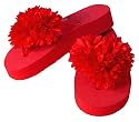 New Girls Silk Flower Flip Flop Sandals (Assorted Colors Available) ~ Great for Beach Weddings!