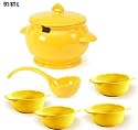 Chantal Cookware 91-ST-L Soup Tureen with Ladle and 4 Soup Bowls