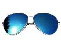 Tedd Haze Pilotenbrille Silber-Blau Style mit Brillen Beutel