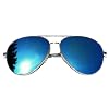 Tedd Haze Pilotenbrille Silber-Blau Style mit Brillen Beutel