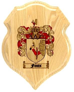 Fouts Coat of Arms Plaque / Family Crest Plaque