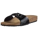 Birkenstock MADRID BF 40303, Sandalen/Fashion-Sandalen, schwarz, (SCHWARZ LACK), EU 35, schmales Fussbett