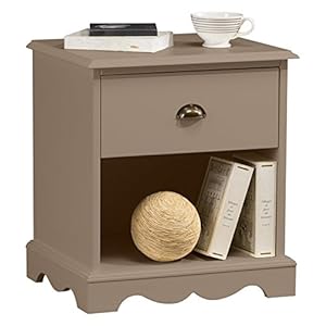 Beaux Meubles Pas Chers Chevet Taupe 1 Tiroir Charme Lots de vente