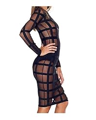 Sexy Mesh Sheer Fitted Long Sleeves Spring Summer Cocktail Bandage Dress/Bodycon Dress/Club Dress/Party Dress 