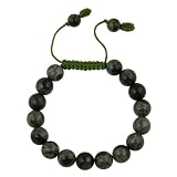 10mm Round Green Jasper Bead Adjustable Shamballa Bracelet