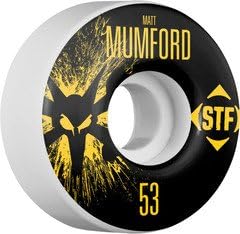 Bones STF V1 Mumford Splat - White - 53mm 83b - Skateboard Wheels (Set of 4)
