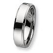 Beveled Edge Polished Tungsten Carbide Ring (6.0 mm) - Sizes 6-13